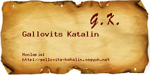 Gallovits Katalin névjegykártya